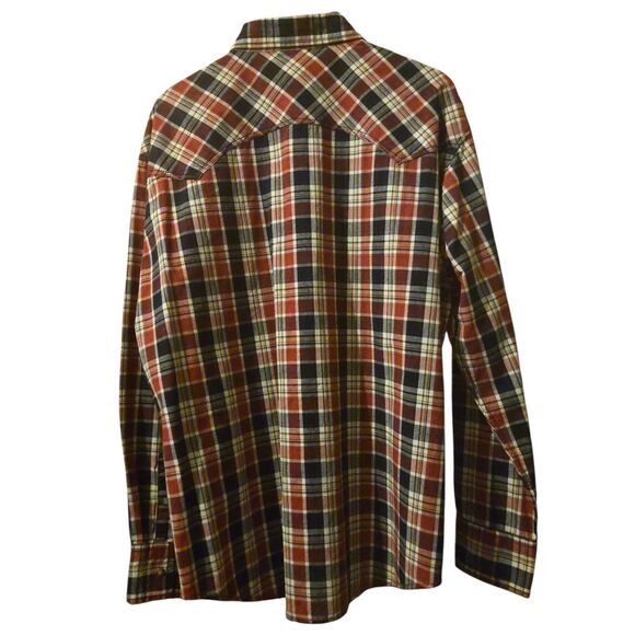 NWT Cowboy Up Plaid Shirt L Red Plaid Pearl Snap Westrrn Rodeo Rockabilly - Picture 2 of 10